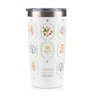 Copo Térmica Cicero + Kouda Don - 500ml - Branco Jardim