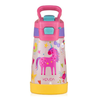 Garrafa Térmica Kouda 350ml - Oka Kids - Rosa Claro Unicórnio